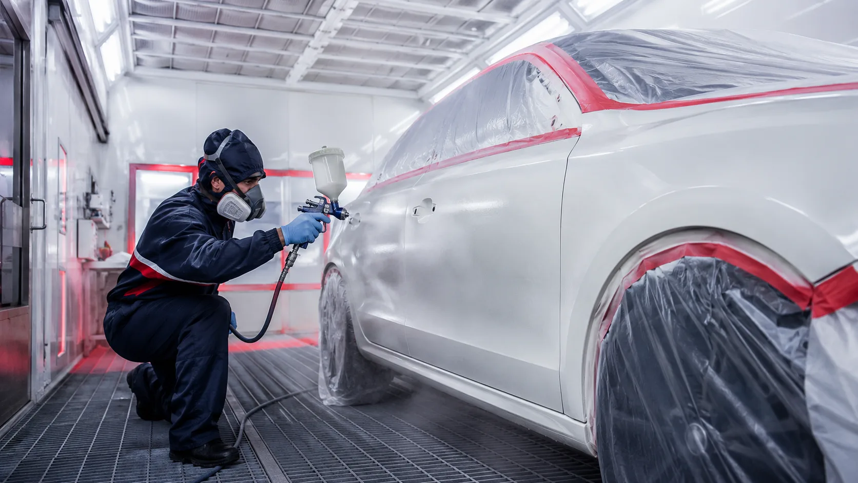 Vehicle refinishing during an accident repair