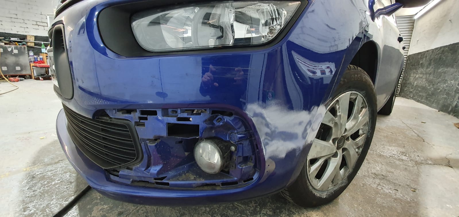 Before repair - Citroen C3 Front Bumper Repair & Respray in Paisley